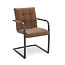 Eetkamerstoel Alex Cognac met armleuning | Zithoogte 51 cm