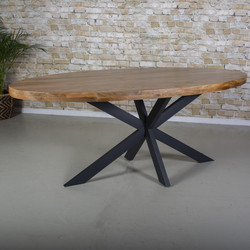 Esstisch Bram Mango Holz oval | 180 cm bis 260 cm