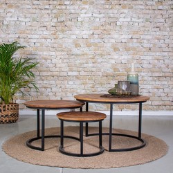 Couchtischset Isabella | 3 Tische | Mangoholz