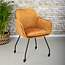 Eetkamerstoel Daniel Cognac Velvet met armleuning | Zithoogte 48 cm