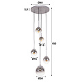 Pendant lamp 5L Bubble shaded