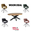 Woon Deal - Eettafel ovaal+ 4 eetkamerstoelen Daan