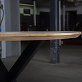 Massief eiken eettafel Guus rond verjongd | Ø 120 cm tot Ø 130 cm