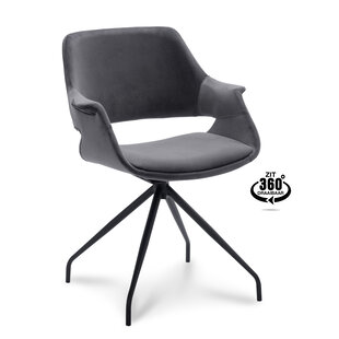 Esszimmerstuhl Daan Grey Velvet | Drehbar | Sitzhöhe 48 cm