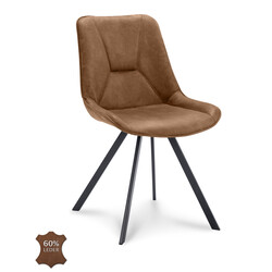 Dining chair Lively Cognac Leather | Seat height 48 cm