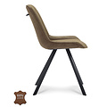 Dining chair Lively Green Leather | Seat height 48 cm