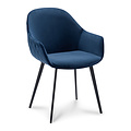 Esszimmerstuhl Kleijn Blue Velvet mit Armlehne | Sitzhöhe 48 cm