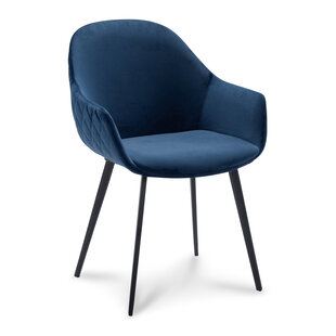 Dining chair Kleijn Blue Velvet with armrest | seat height 48 cm