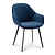 Dining chair Kleijn Blue Velvet with armrest | seat height 48 cm