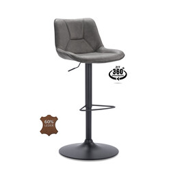 Bar stool Moreno Grey | Seat height 60 cm to 80 cm