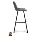 Barhocker Lively Grey Bull Leder | Sitzhöhe 65 cm oder 80 cm
