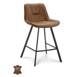 Bar stool Lively Cognac Bull leather | Seat height 65 cm or 80 cm