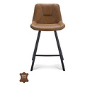 Bar stool Lively Cognac Bull leather | Seat height 65 cm or 80 cm
