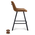 Bar stool Lively Cognac Bull leather | Seat height 65 cm or 80 cm