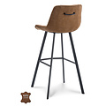 Barkruk Lively Cognac Bull leer | Zithoogte 65 cm of 80 cm