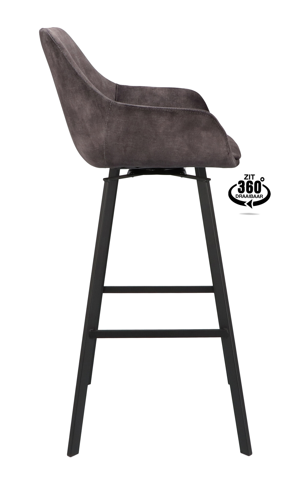 Barhocker Luxury Adore Grey | Sitzhöhe 65 cm oder 80 cm