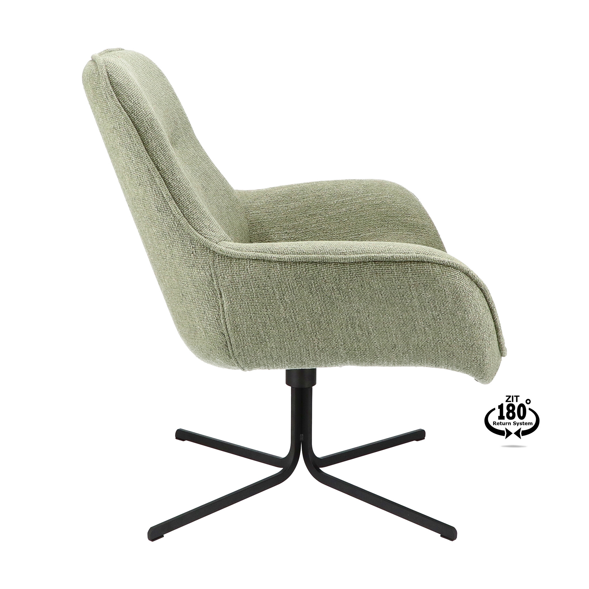 Draaifauteuil Codi Groen | Zithoogte 44 cm-3