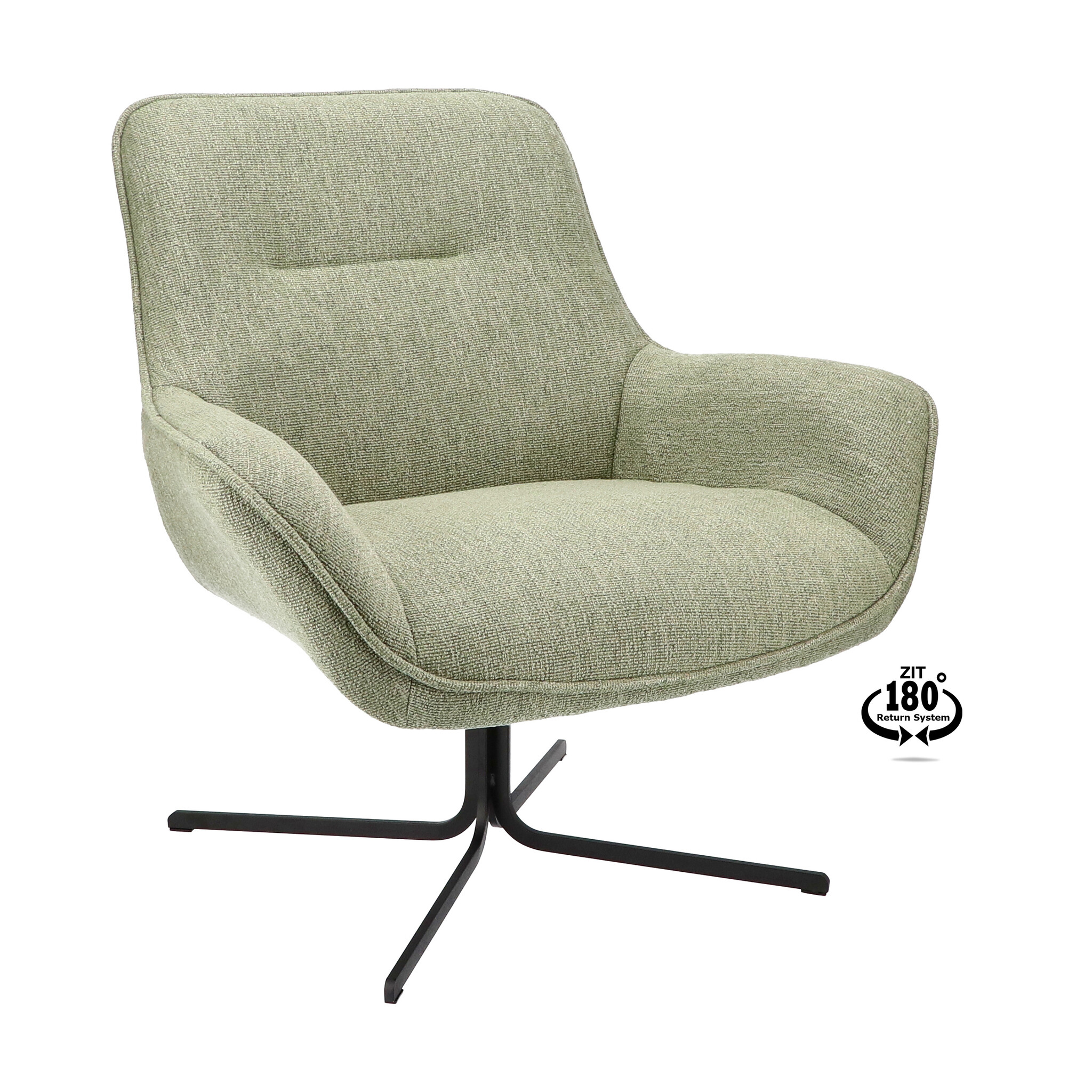 Draaifauteuil Codi Groen | Zithoogte 44 cm-1