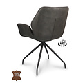Eetkamerstoel Valley microleder antraciet draaibaar
