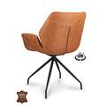 Dining chair Valley microleather cognac swivel
