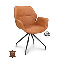 Dining chair Valley microleather cognac swivel