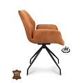 Dining chair Valley microleather cognac swivel