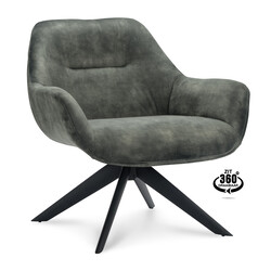 Armchair Hilton Green with armrest | seat height 46 cm
