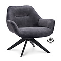 Armchair Hilton Anthracite with armrest | seat height 46 cm