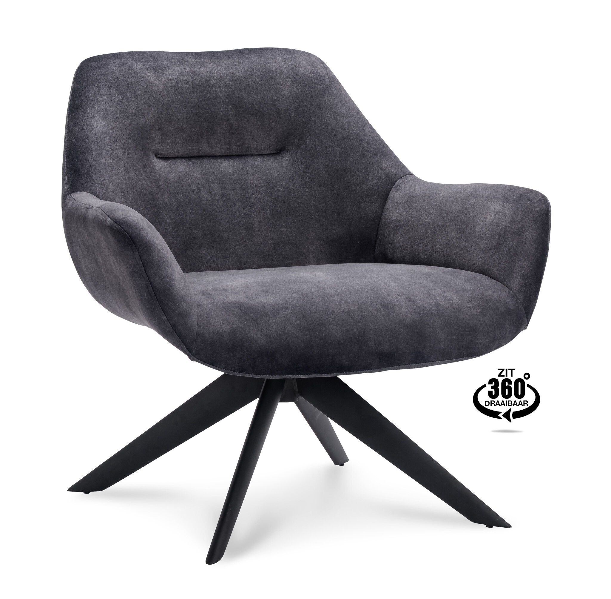 Sessel Hilton Anthrazit mit Armlehne | Sitzhöhe 46 cm-1