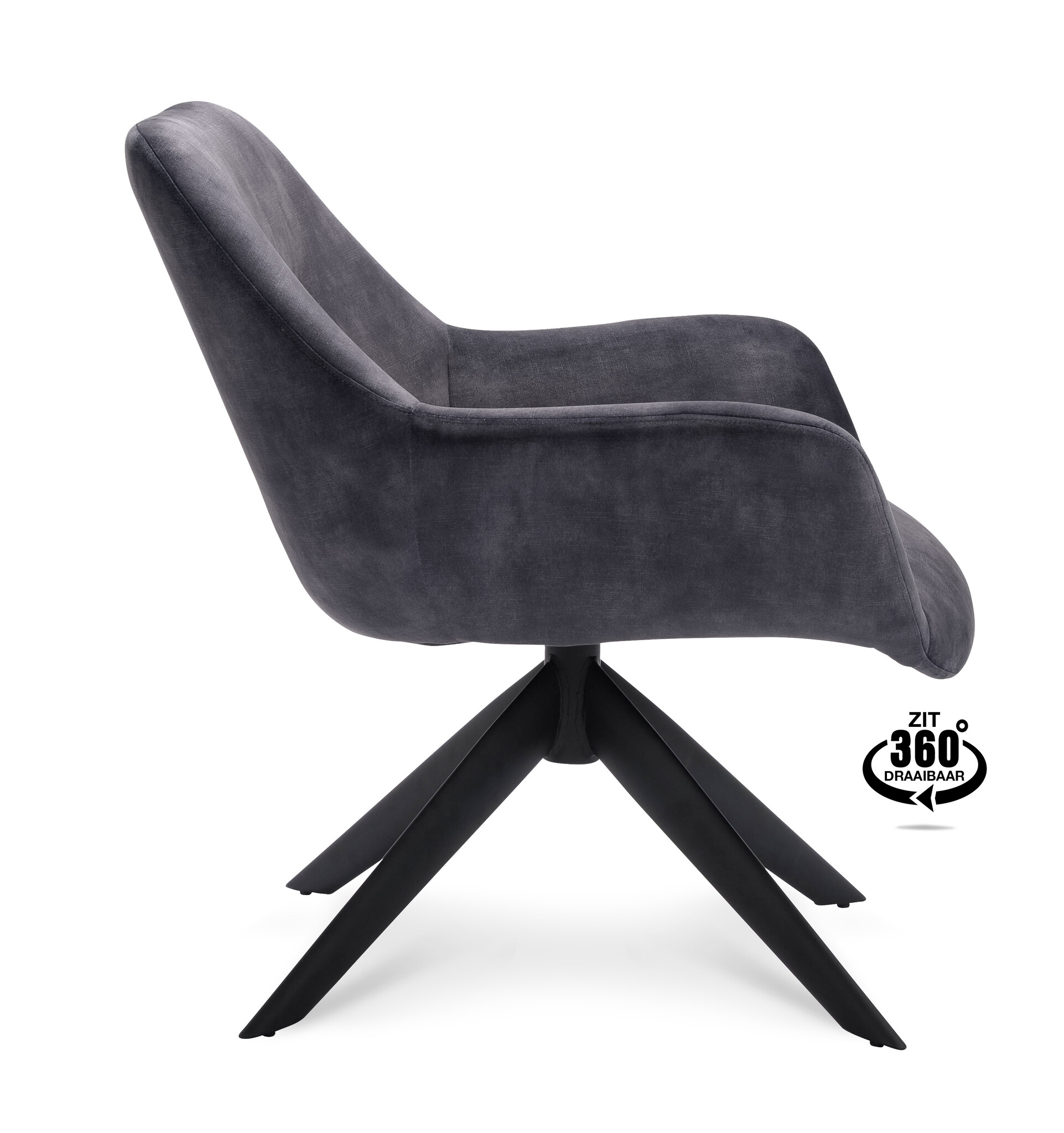 Sessel Hilton Anthrazit mit Armlehne | Sitzhöhe 46 cm-3
