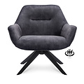 Fauteuil Hilton Antraciet met armleuning | Zithoogte 46 cm