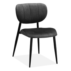 Esszimmerstuhl Jona anthrazit Samt | Sitzhöhe 50 cm