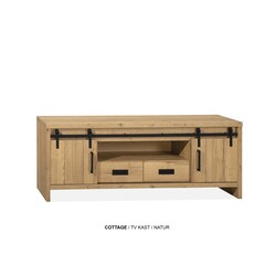 Cottage TV cabinet large 2 dr - 2 drawer - 1 open Lamulux