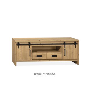 Cottage TV cabinet large 2 dr - 2 drawer - 1 open Lamulux