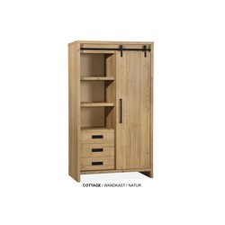 Cottage wall cabinet 1 dr - 3 drawer - 3 open Lamulux