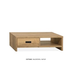 Cottage Couchtisch 1 Schublade - 1 offenes Fach Lamulux