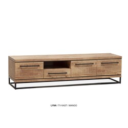 Lynn TV-Schrank groß 3dr -1 Schublade - 1 offenes Fach Lamulux