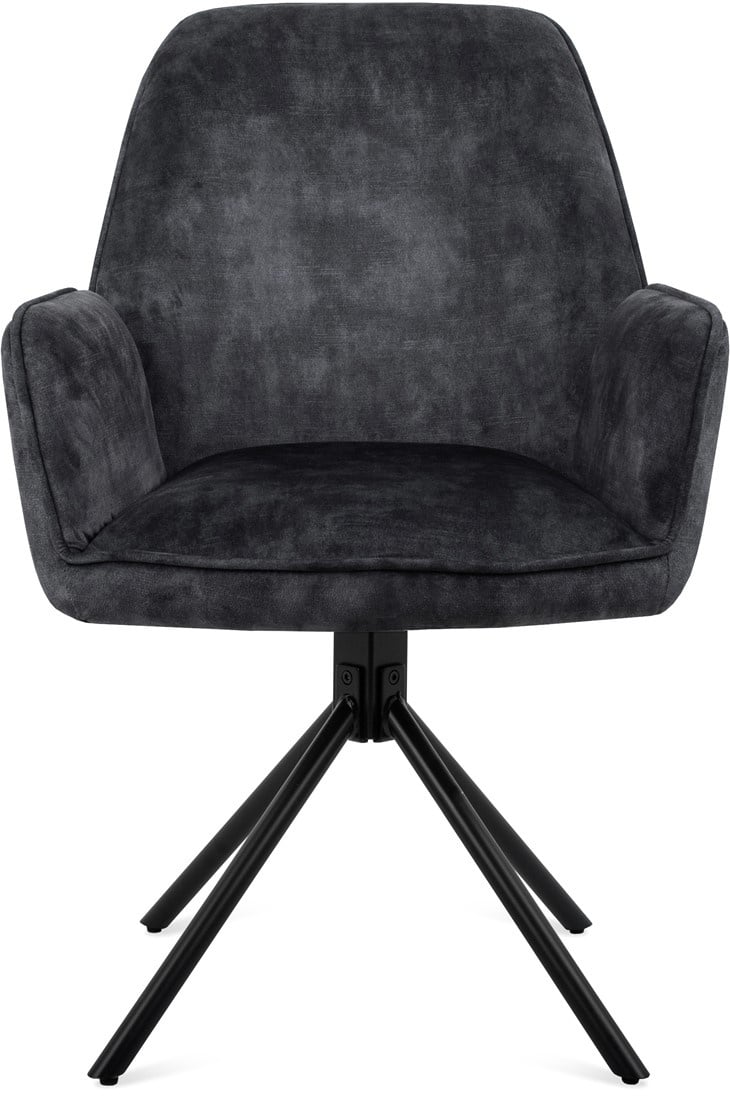 Esstischstuhl Noah anthrazit Velvet Swivel-2