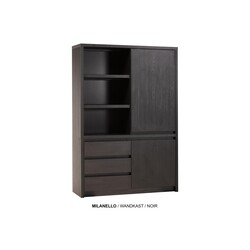 Milanello wall cabinet 2dr-3la-3 open compartment