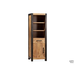 City bookcase 1dr/1la/3 open compartments
