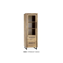 Rimini Vitrine 1 dr Glas - 2 Schubladen