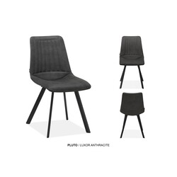 Dining chair Pluto luxor Anthracite | seat height 48cm