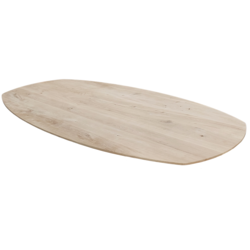 Solid Danish Oval Oak Table Top