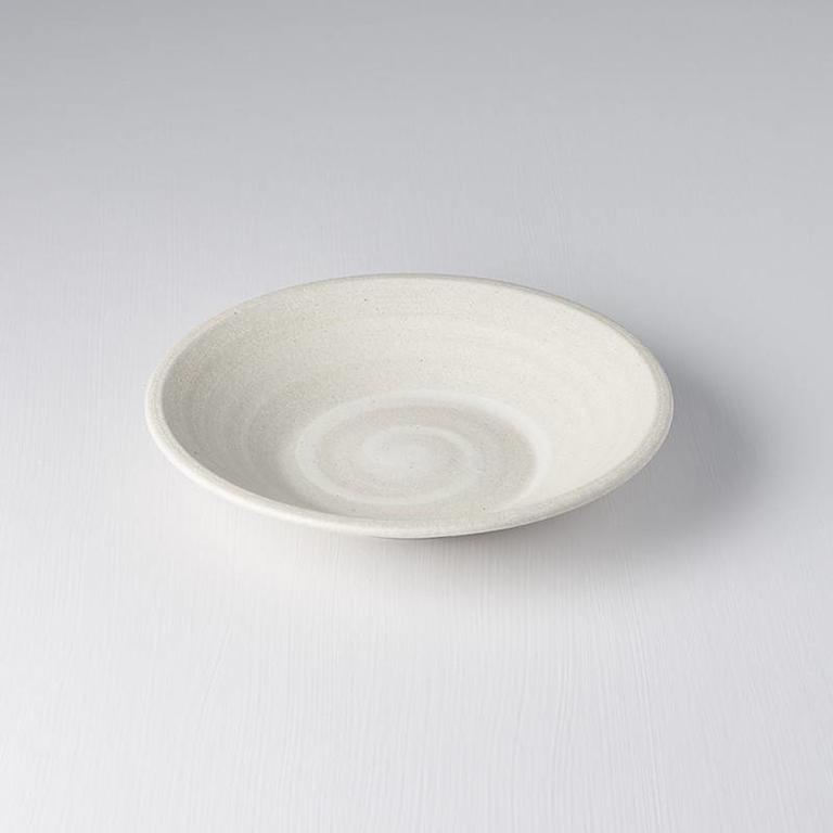 Recycled White Sand shallow bowl 23cm