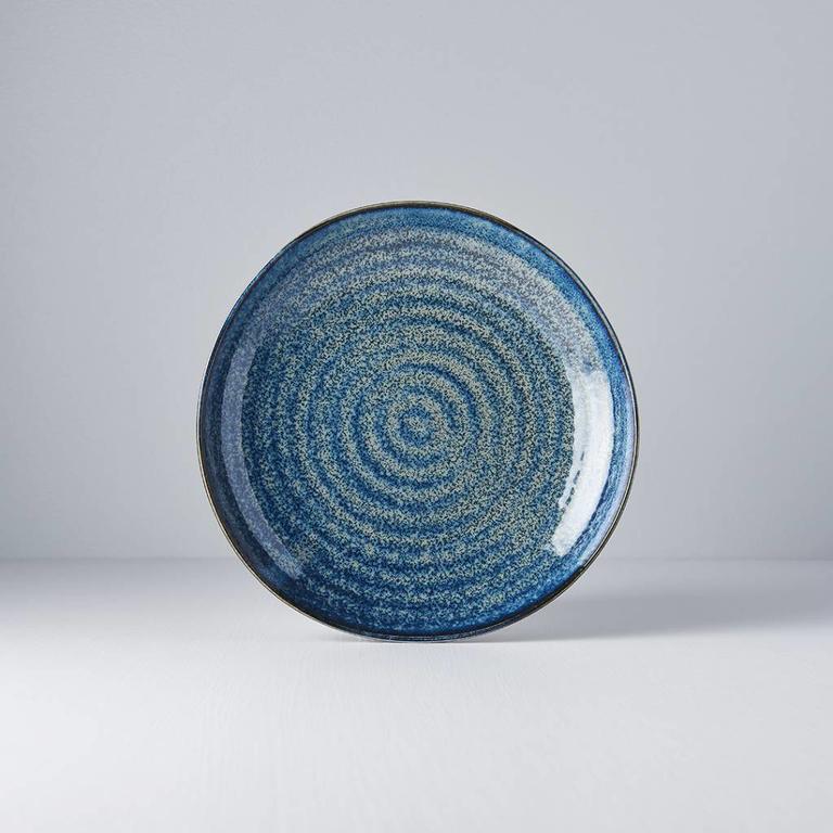 Indigo Blue Plate uneven shape 23cm