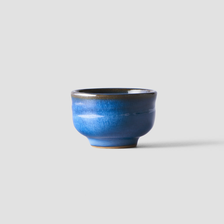 Sake cup open shape bright blue 30ml