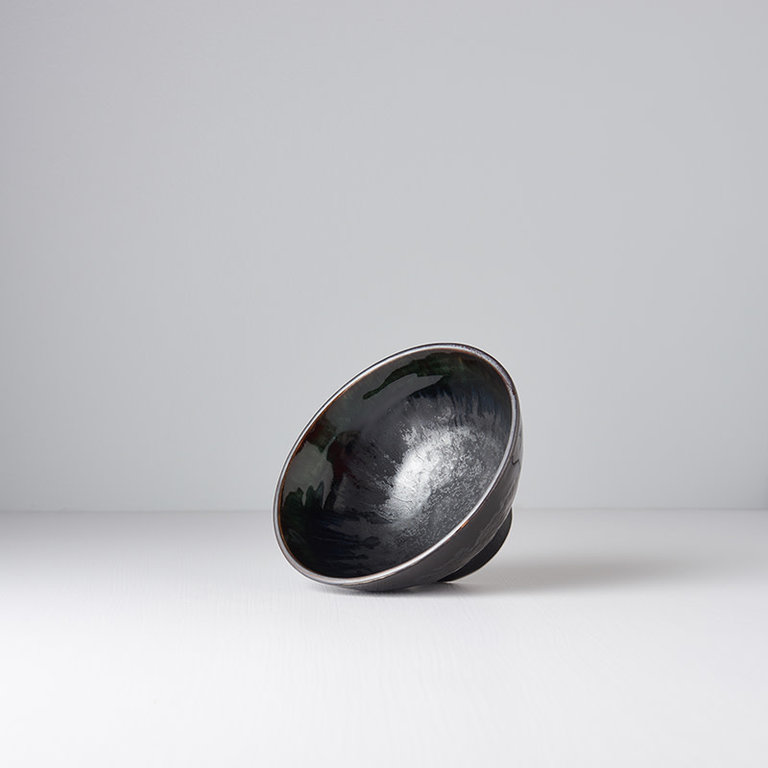 Matt W' Shiny Black Edge medium bowl 16cm x 7.5cm