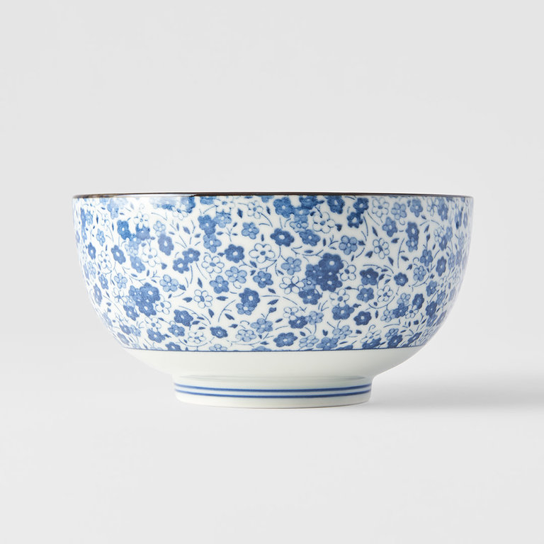 Blue Daisy Udon U-Shape Bowl 16cm 8.5h