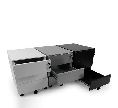 Ergonice Office Ergonomics Verrijdbaar Ladeblok Voor Onder Bureau Met 3 Laden