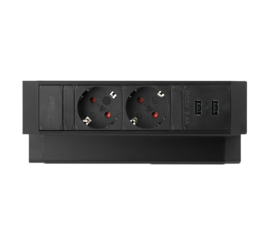 Filex Power Desk Up 2.0 Voorzien Van 2x230v Aansluiting 2x USB-A Charger